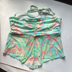 Brand new mint floral bikini top
